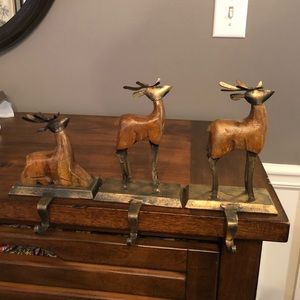 Set of 3 Pottery Barn Deer Stocking Holders